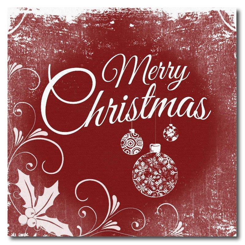 Grunge style Merry Christmas Square Drink Coaster-Set of 4- Available in 4 styles! - Schoppix Gifts