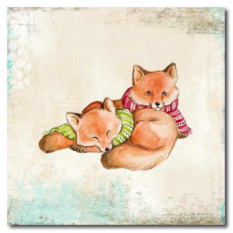 Winter Foxes Square Drink Coaster-Set of 4- Available in 4 styles! - Schoppix Gifts