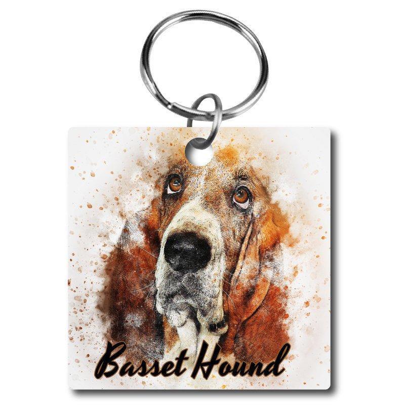 Basset Hound Acrylic Key Chain - Schoppix Gifts