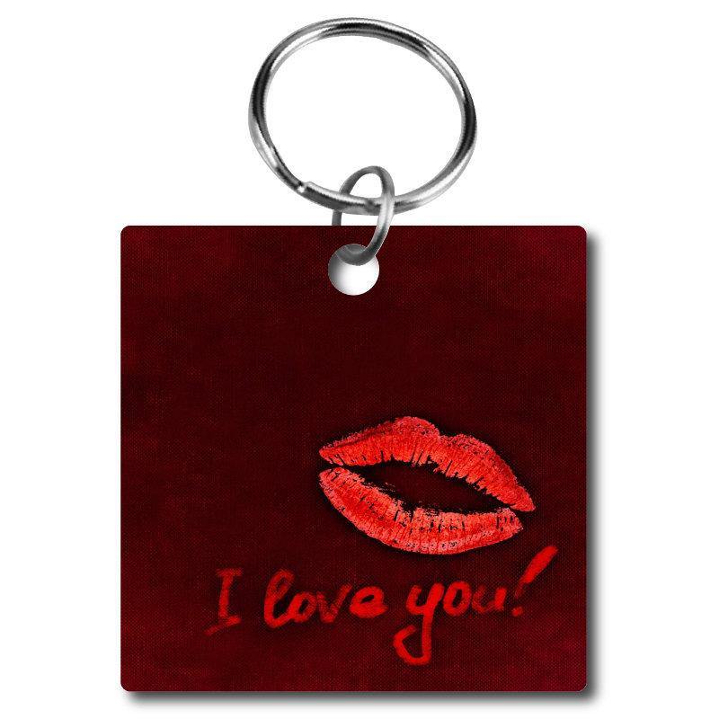 I Love you Lips/Lip Prints  Acrylic Key Chain - Schoppix Gifts