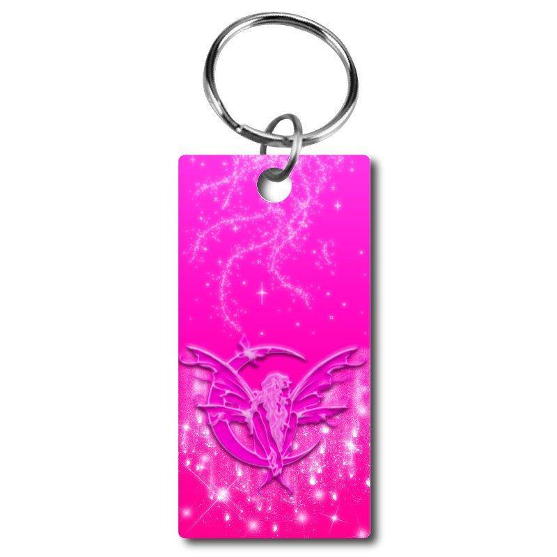 Pink Fae/Faerie/Fairy Rectangle Acrylic Key Chain - Schoppix Gifts