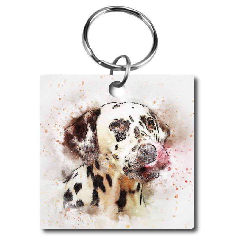 Watercolor Style Dalmatian Acrylic Key Chain - Schoppix Gifts
