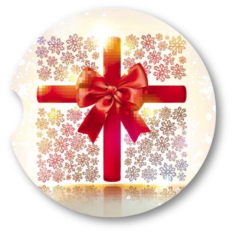 Christmas Gift Sandstone Car Coasters /  Set of 2 - Schoppix Gifts