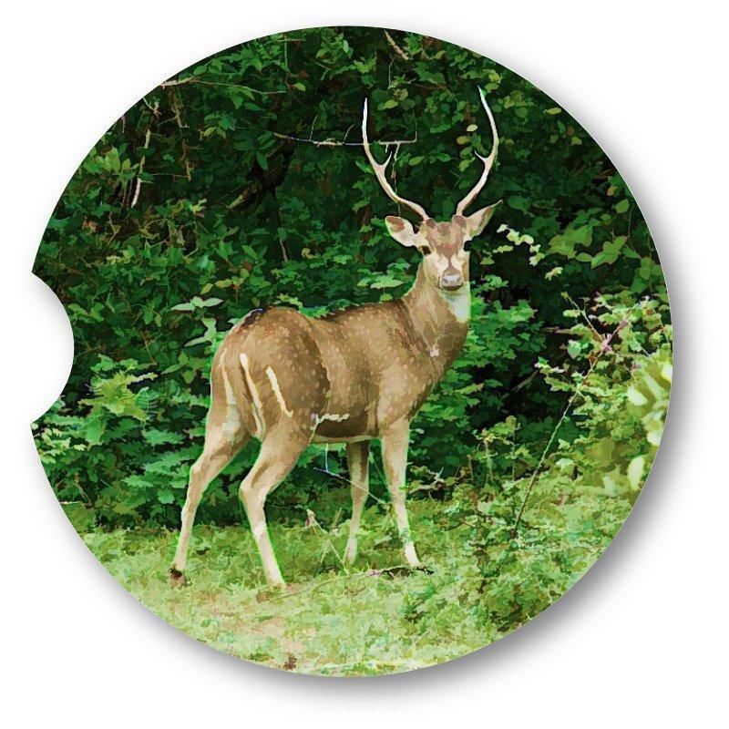 Deer Sandstone Car Coasters Set of 2 - Schoppix Gifts