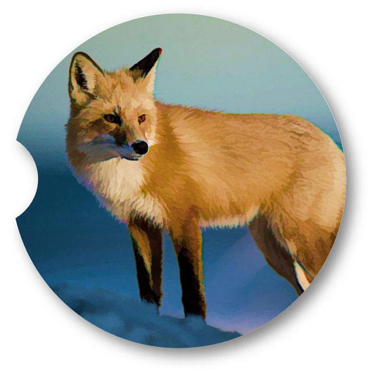 Fox Sandstone Car Coasters / Set of 2 - Schoppix Gifts