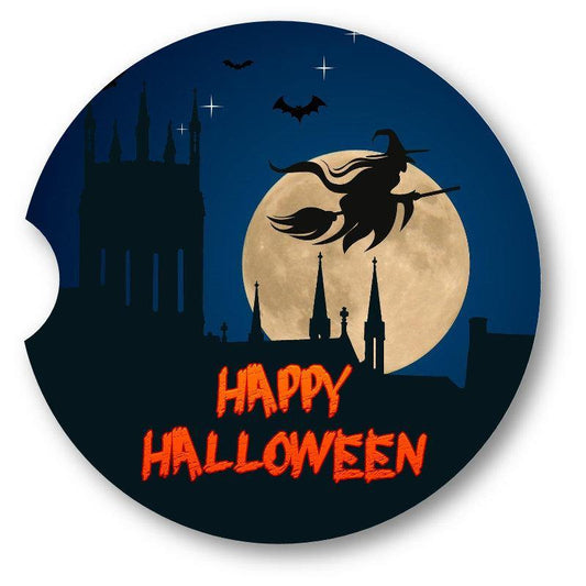 Happy Halloween Witch/Halloween Car Coasters / Set of 2 - Schoppix Gifts