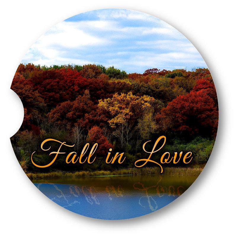 Autumn Fall in Love Lake Car Coasters / Set of 2 - Schoppix Gifts