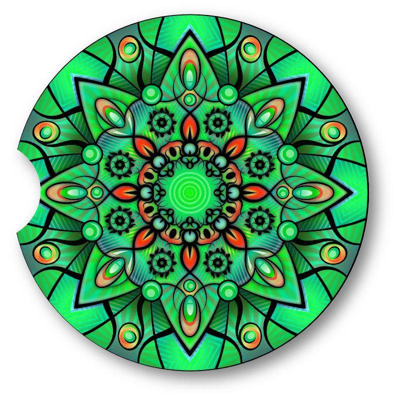 Mandala car coasters- Set of 2 - Variety of designs to chose from - Schoppix Gifts