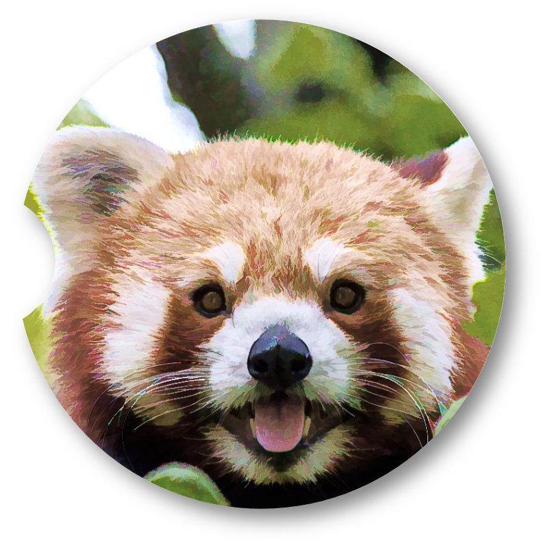 Oil Painted Red Panda Car Coasters / Set of 2 - Schoppix Gifts