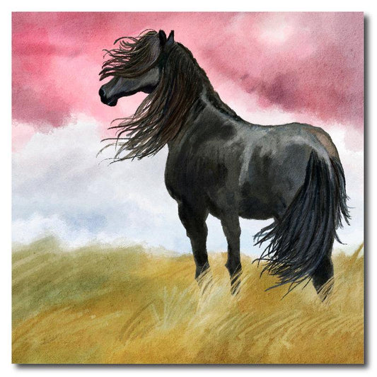 Black Horse Square Drink Coaster-Set of 4- Available in 4 styles! - Schoppix Gifts