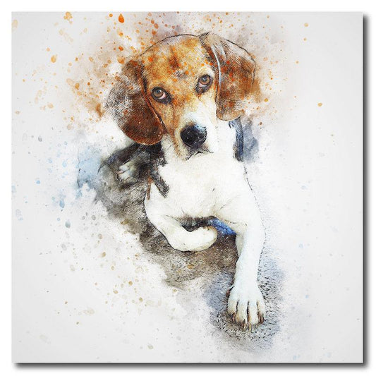 Watercolor style Beagle Square Drink Coaster-Set of 4- Available in 4 styles! - Schoppix Gifts