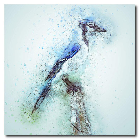 Watercolor style Bluejay Square Drink Coaster-Set of 4- Available in 4 styles! - Schoppix Gifts