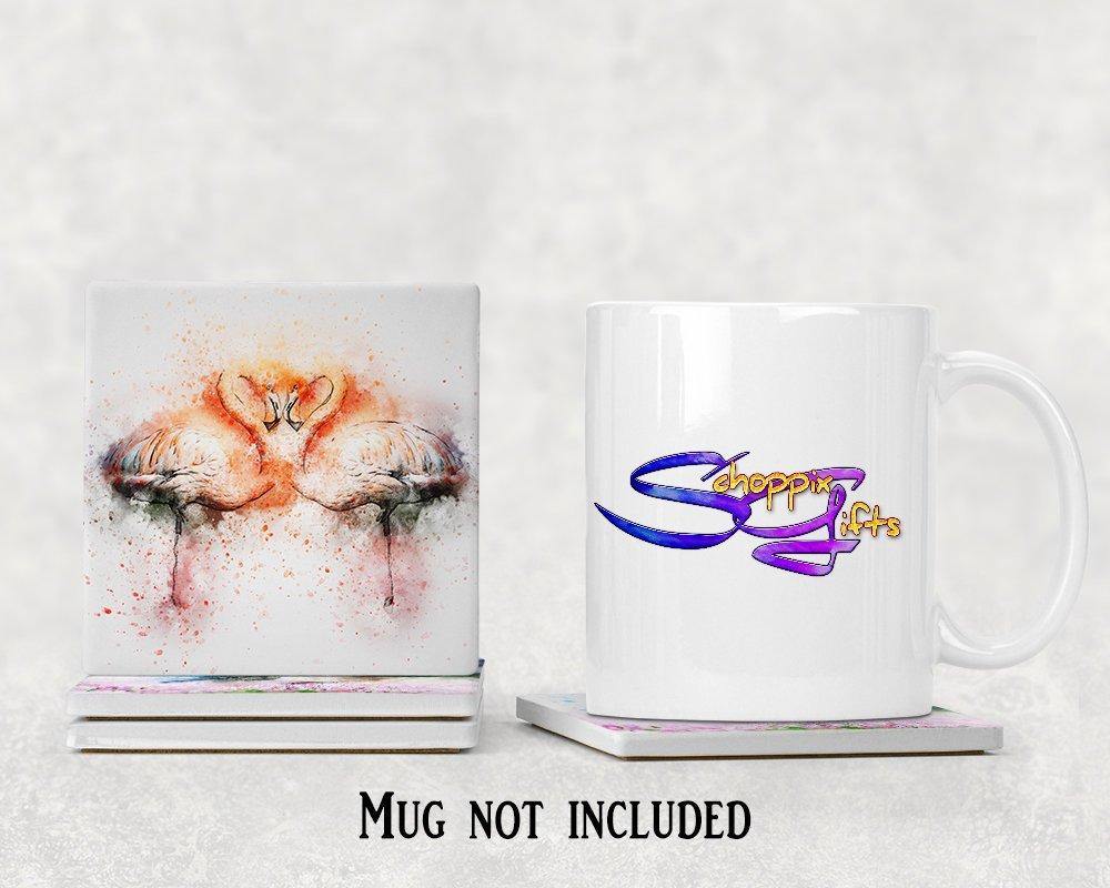 Watercolor style Flamingos Square Drink Coaster-Set of 4- Available in 4 styles! - Schoppix Gifts