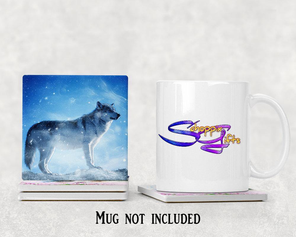 Lone Wolf Square Drink Coaster-Set of 4- Available in 4 styles! - Schoppix Gifts