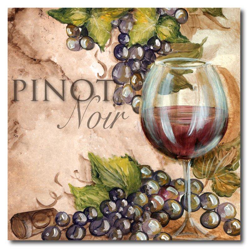 Vintage Pinot Noir Wine Square Drink Coaster-Set of 4- Available in 4 styles! - Schoppix Gifts
