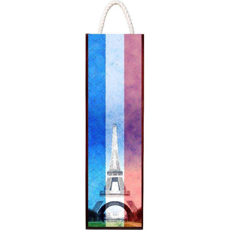 Water Color Style Paris Eiffel Tower Wooden Wine Box - Schoppix Gifts