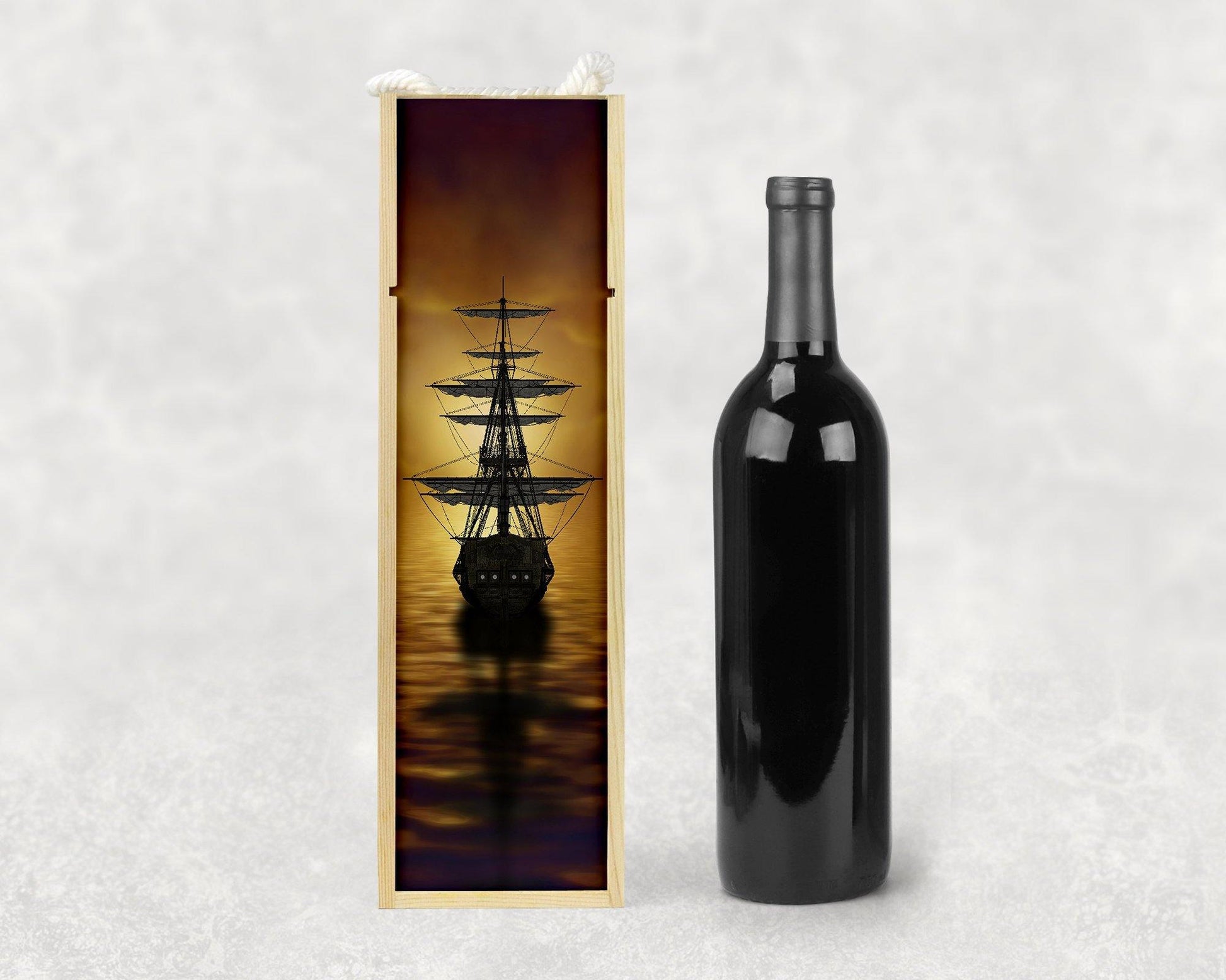 Ship Art Wooden Wine Box - Schoppix Gifts