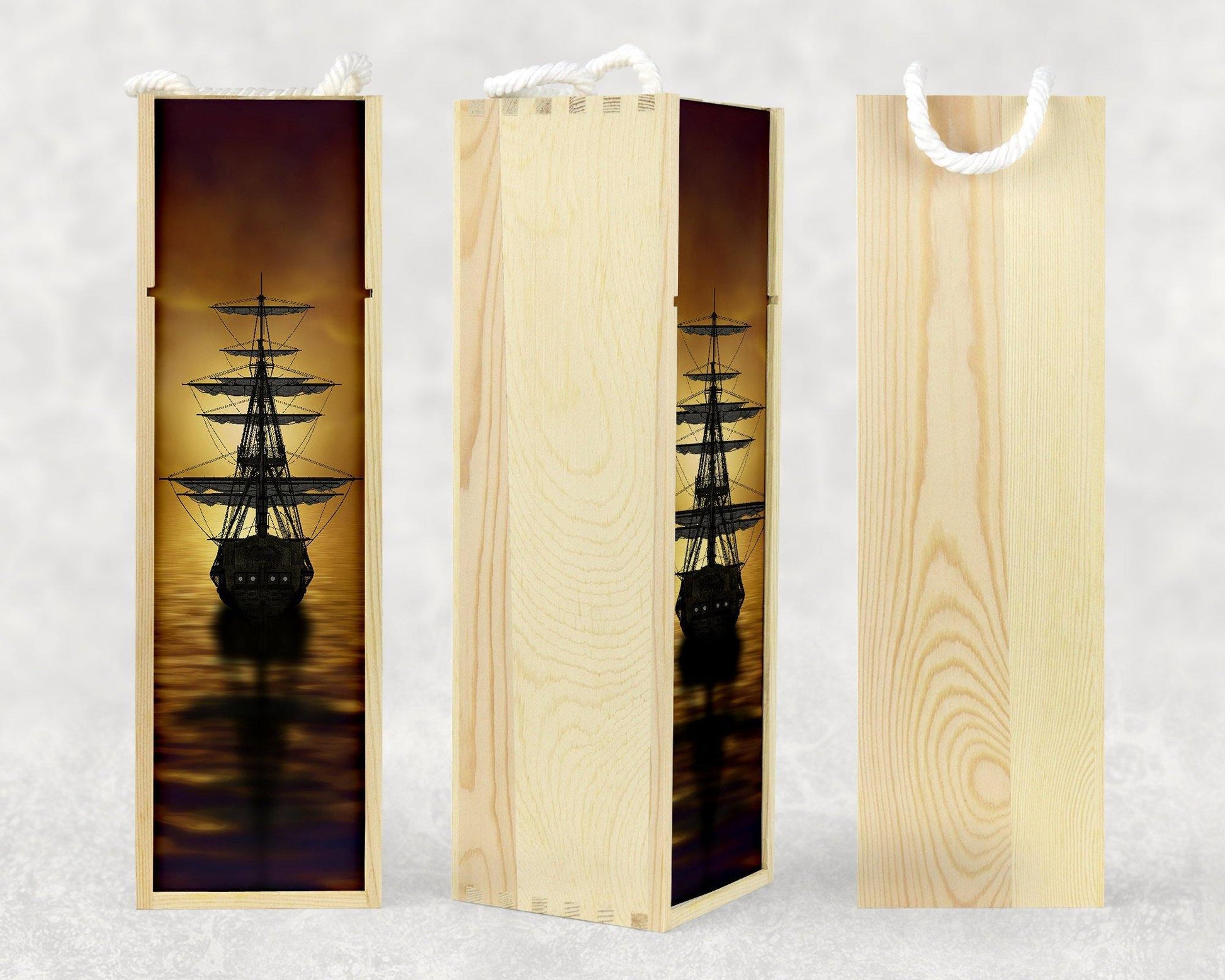 Ship Art Wooden Wine Box - Schoppix Gifts