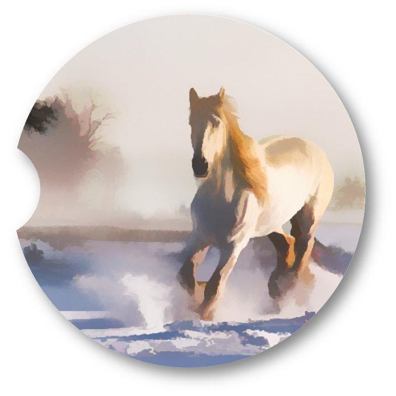 White Horse Sandstone Car Coasters / Set of 2 - Schoppix Gifts