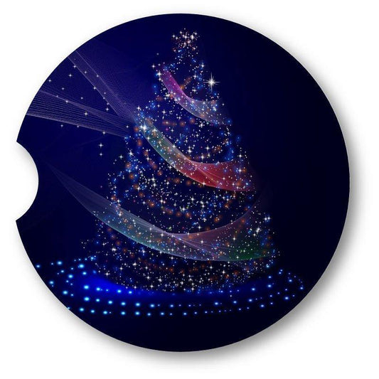 LED/Star dust Christmas Tree Sandstone Car Coasters /  Set of 2 - Schoppix Gifts