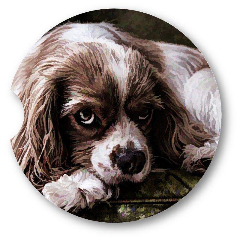 Cute Puppy Sandstone Car Coasters/Set of 2 - Schoppix Gifts