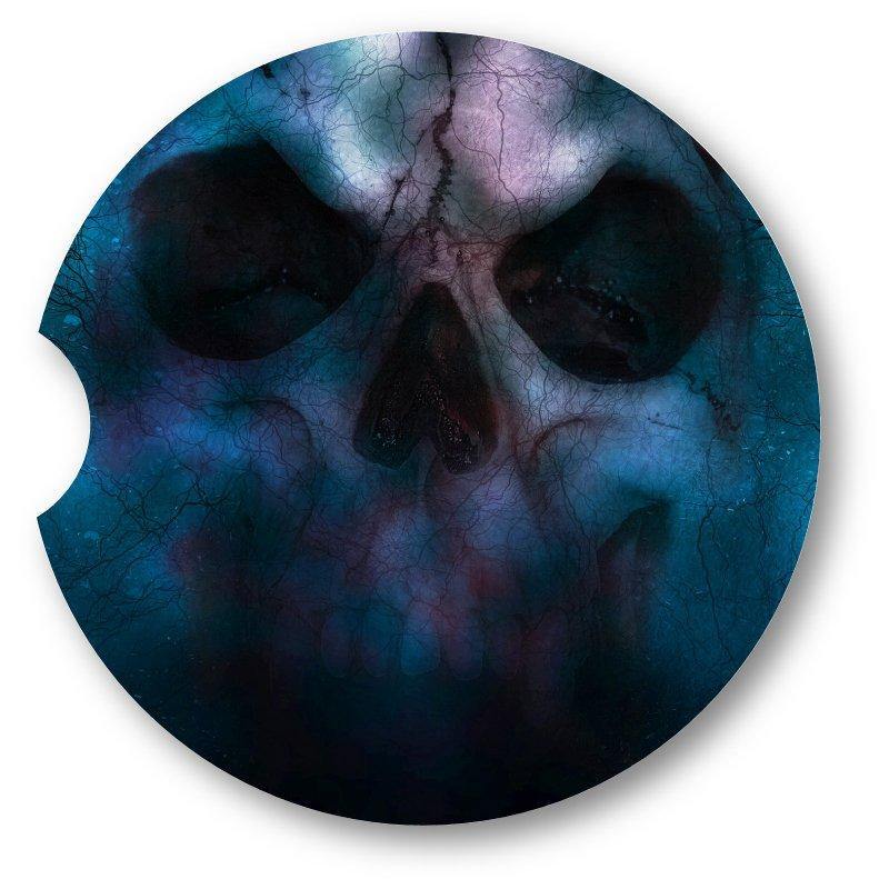 Creepy Skull/Halloween Car Coasters / Set of 2 - Schoppix Gifts
