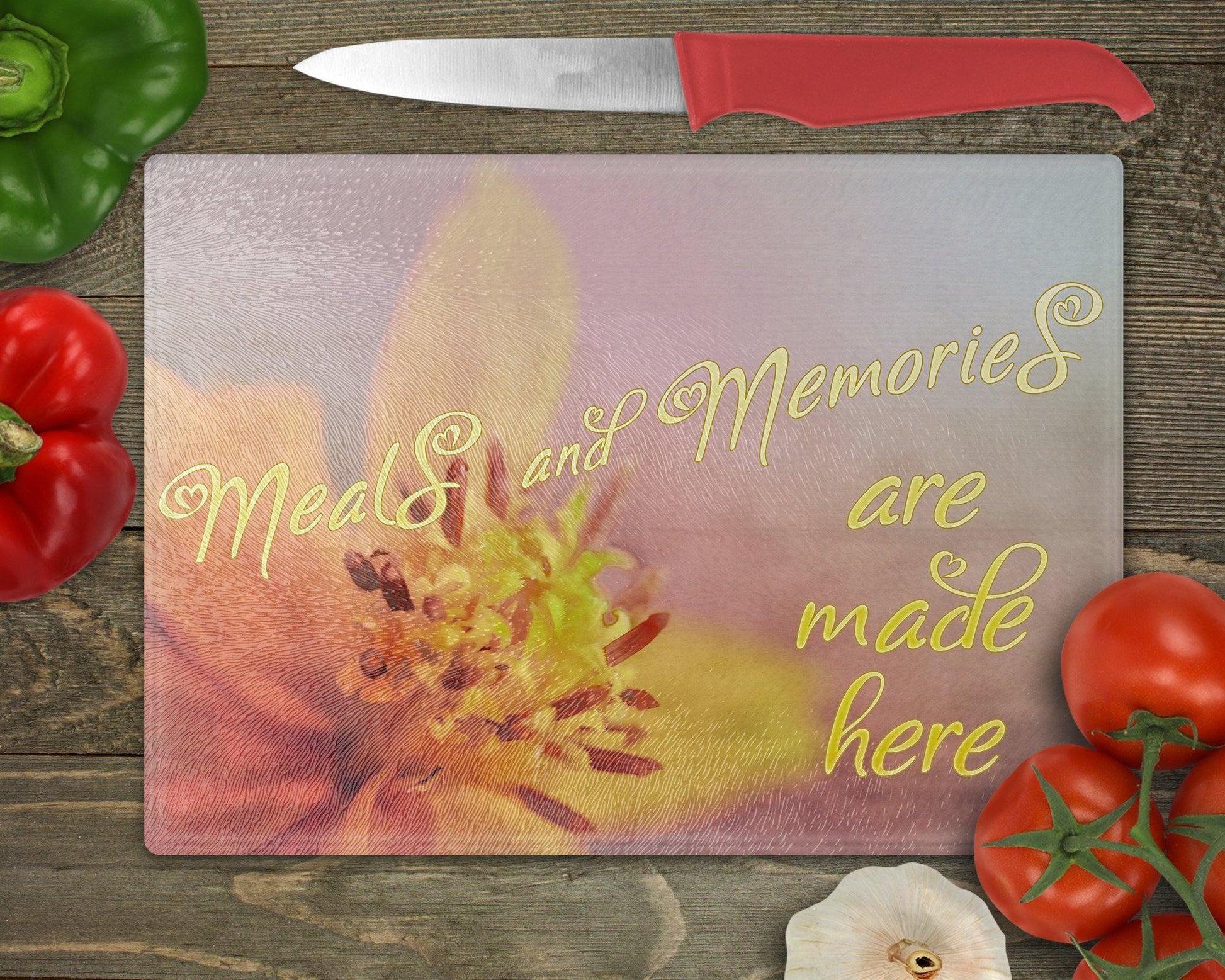 Memories and Meals Glass Cutting Board - Schoppix Gifts