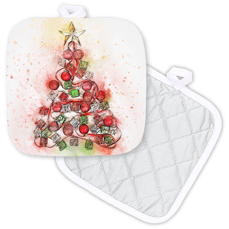 Christmas Tree potholder - Watercolor Style - Schoppix Gifts