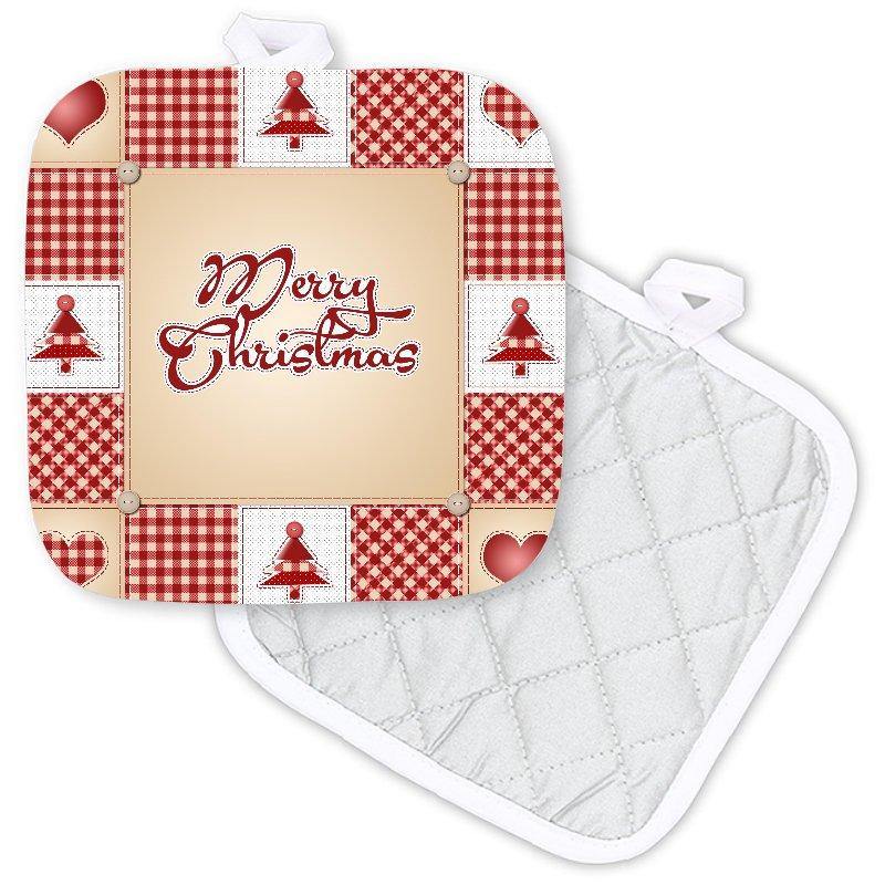 Vintage Look Framed Merry Christmas Potholder - Schoppix Gifts