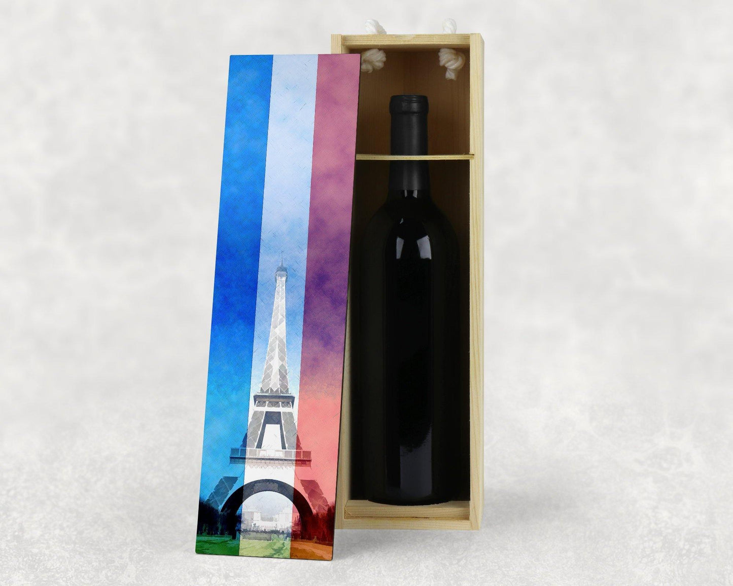 Water Color Style Paris Eiffel Tower Wooden Wine Box - Schoppix Gifts