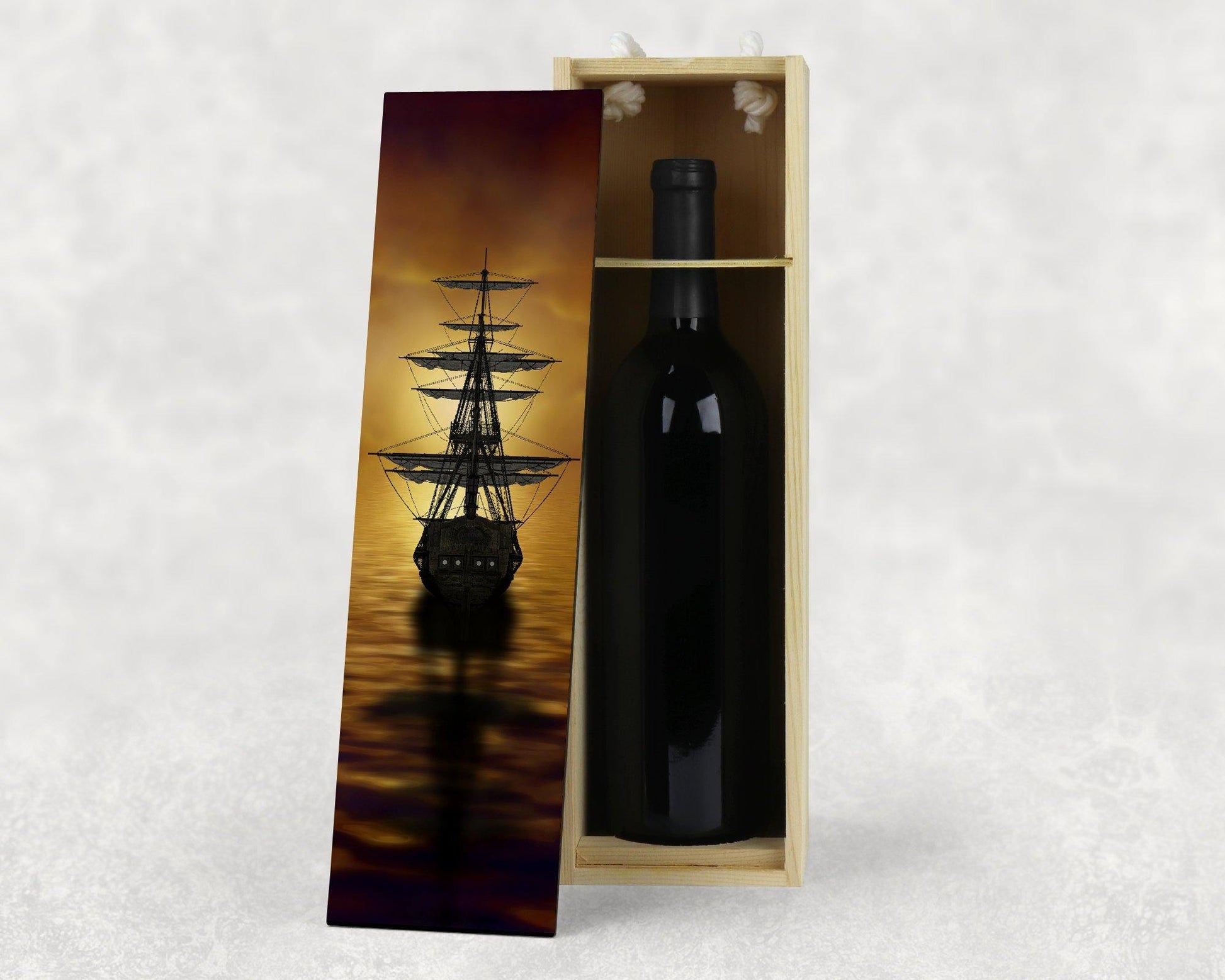 Ship Art Wooden Wine Box - Schoppix Gifts