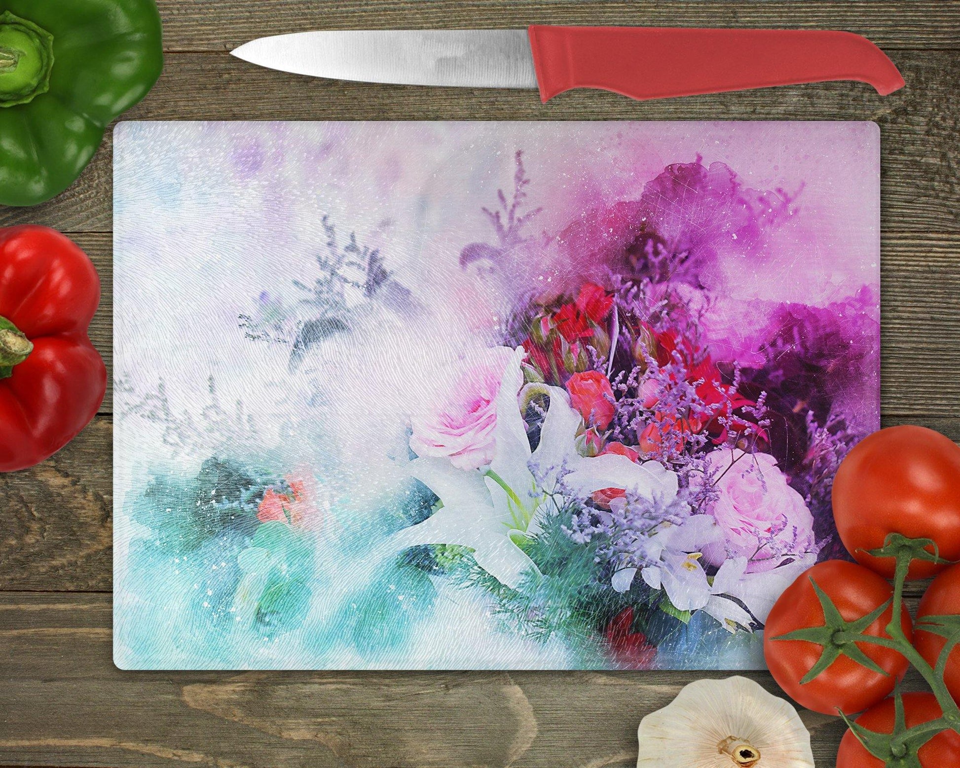 Bouquet Glass Cutting Board 4 - Schoppix Gifts