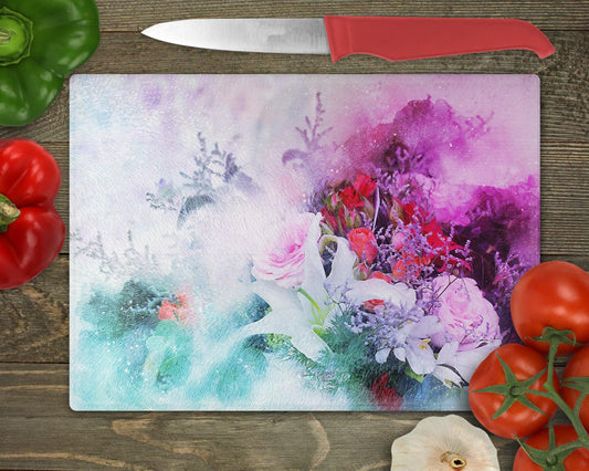 Bouquet Glass Cutting Board 4 - Schoppix Gifts