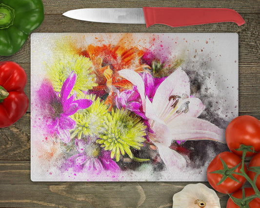 Bouquet Glass Cutting Board 5 - Schoppix Gifts