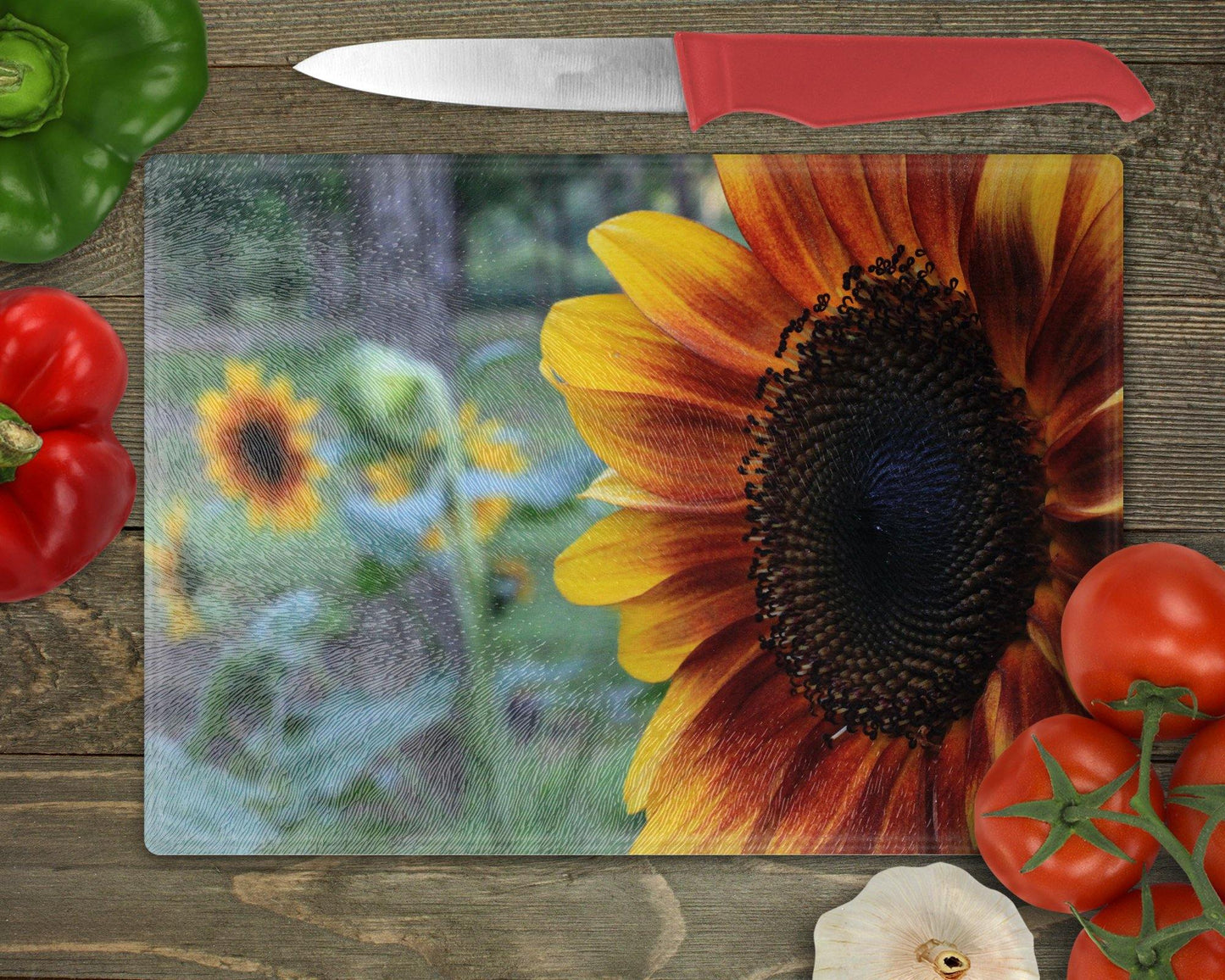 Large Sunflower Glass Cutting Board - Schoppix Gifts