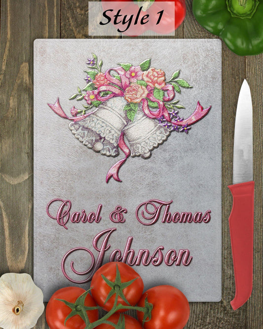 Personalized Wedding/Anniversary Glass Cutting Board - Schoppix Gifts