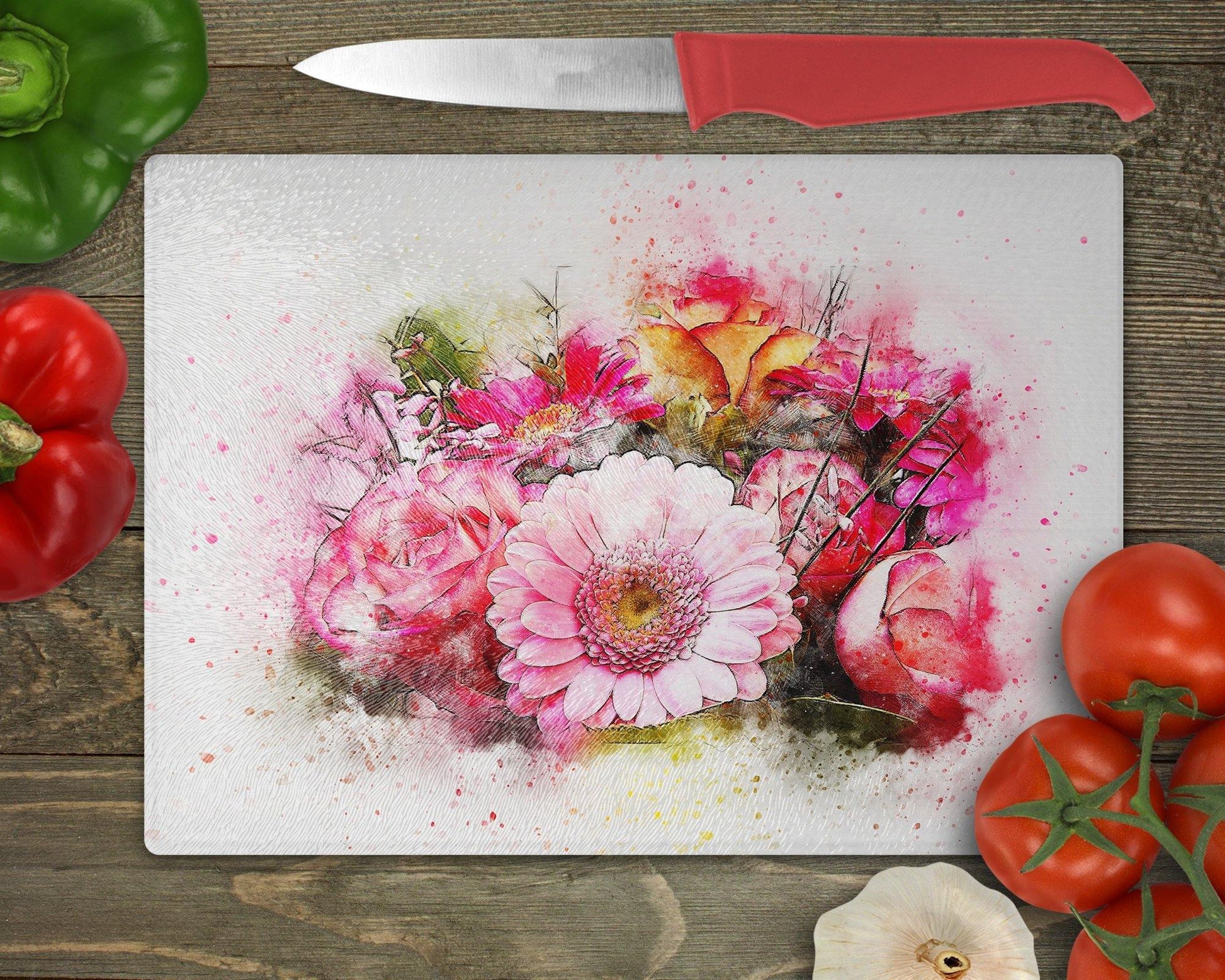 Bouquet Glass Cutting Board - Schoppix Gifts