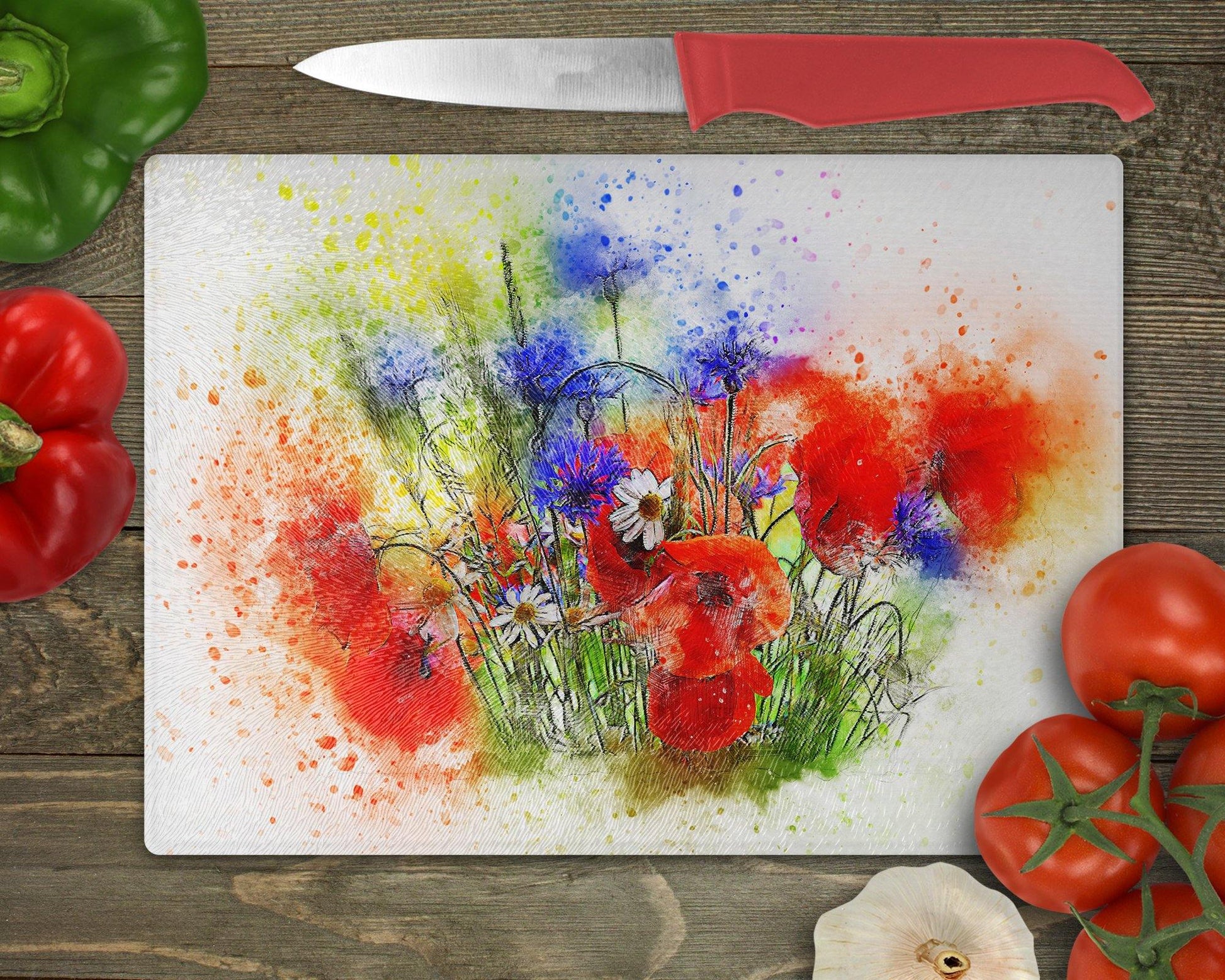 Bouquet Glass Cutting Board 3 - Schoppix Gifts