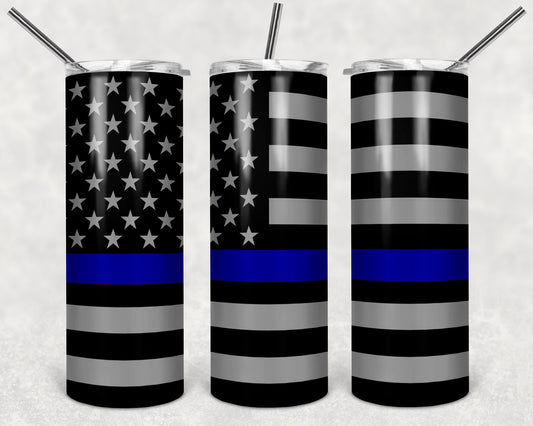 Thin Line Flag 20oz Skinny Tumbler - Stainless Steel