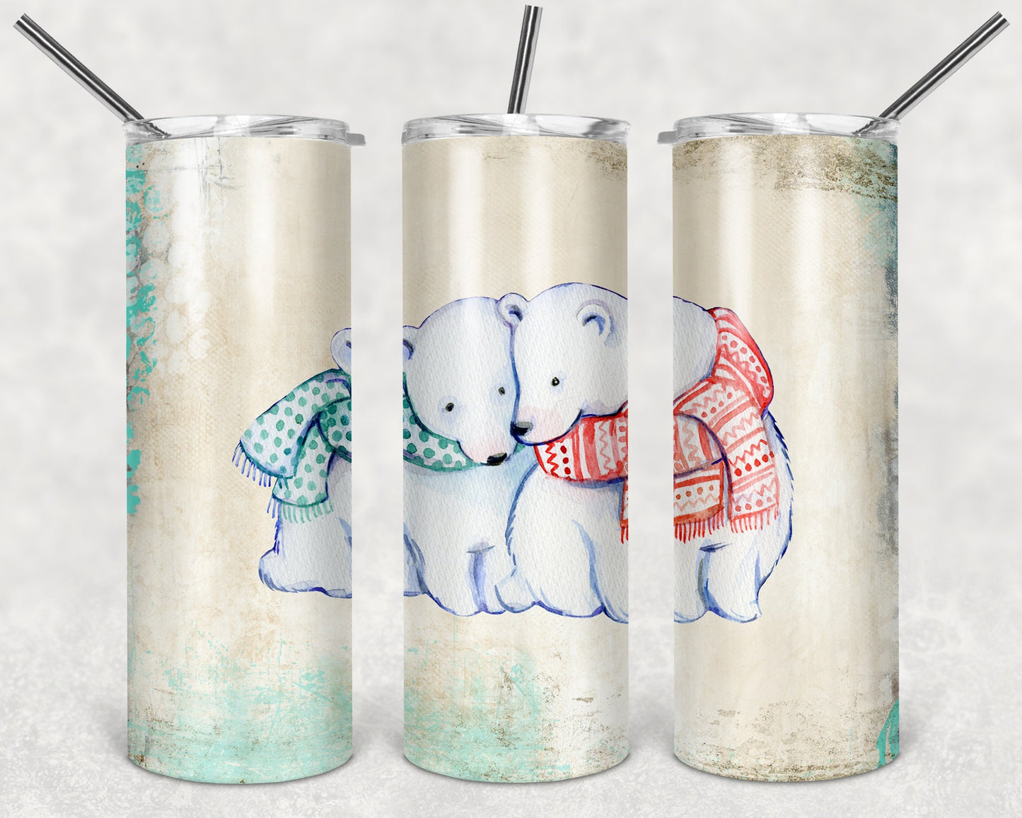 Cute Animals Holiday Tumbler Set- 20oz Skinny Tumbler - Stainless Steels