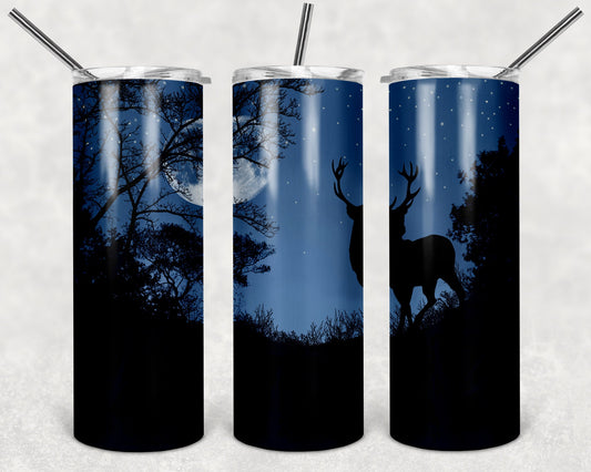 Deer by Moonlight 20oz Skinny Tumbler - Stainless Steel