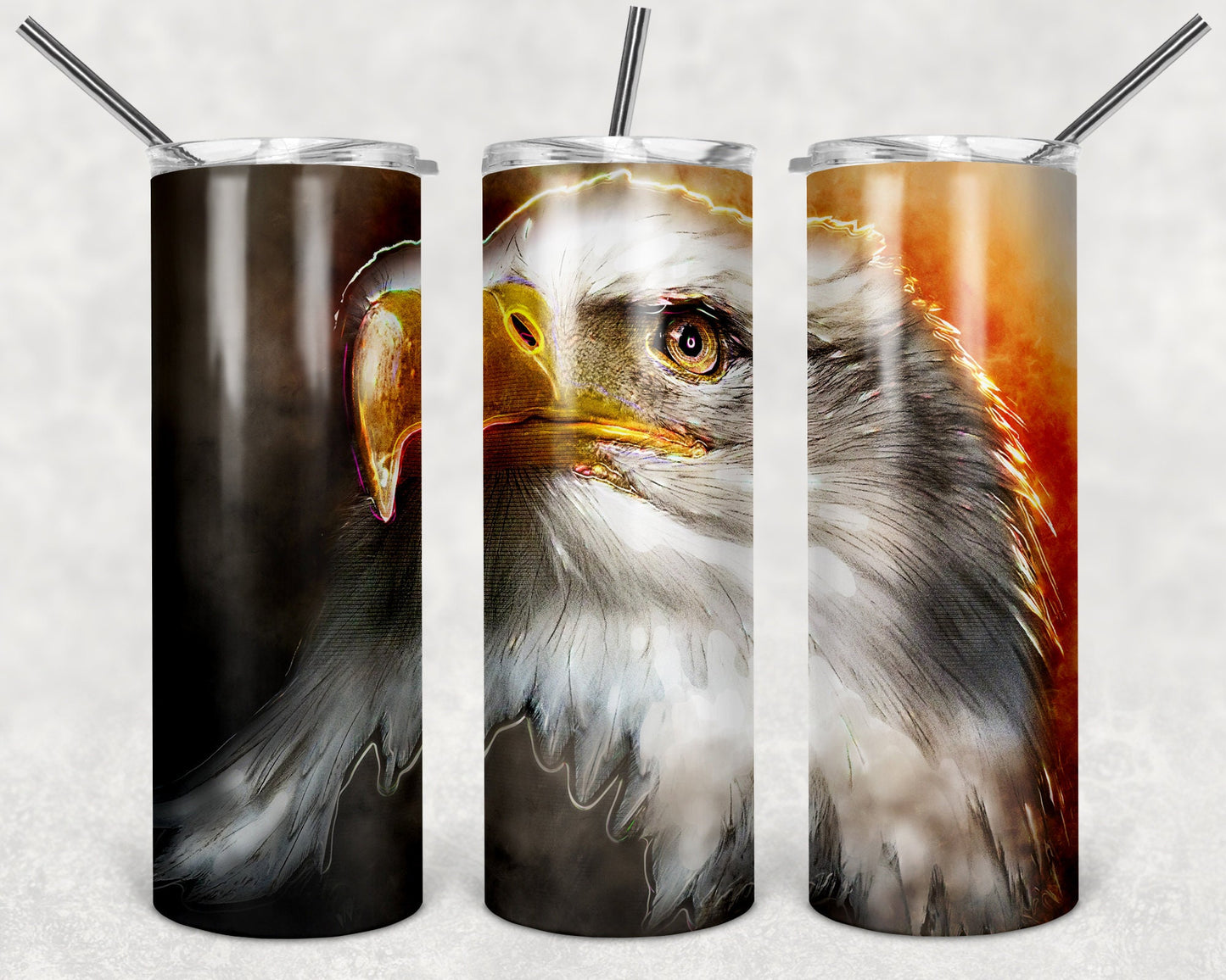 American Bald Eagle Art 20oz Skinny Tumbler - Stainless Steel