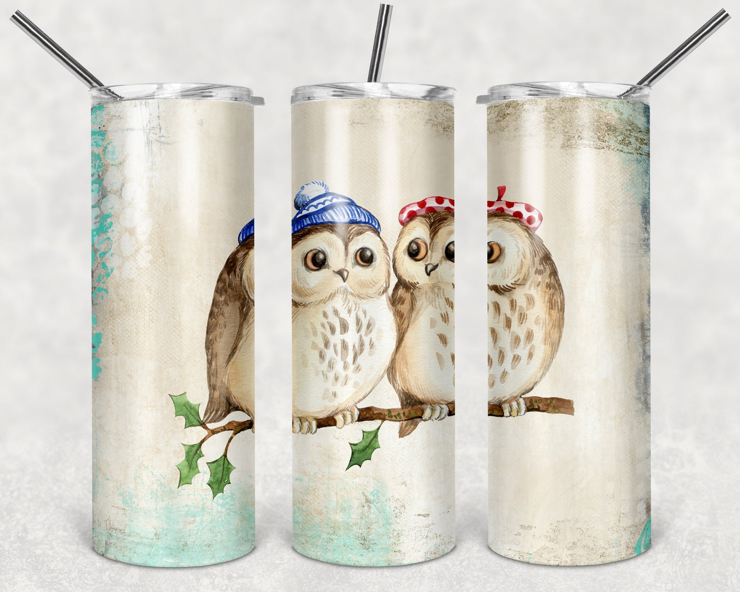 Cute Animals Holiday Tumbler Set- 20oz Skinny Tumbler - Stainless Steels
