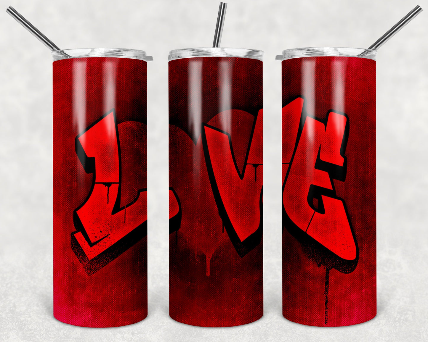 LOVE Graffiti  20oz Skinny Tumbler - Stainless Steel