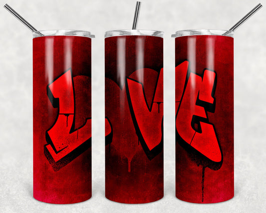 LOVE Graffiti  20oz Skinny Tumbler - Stainless Steel
