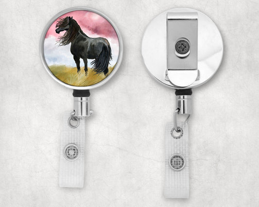 Black Horse Art Badge Reel