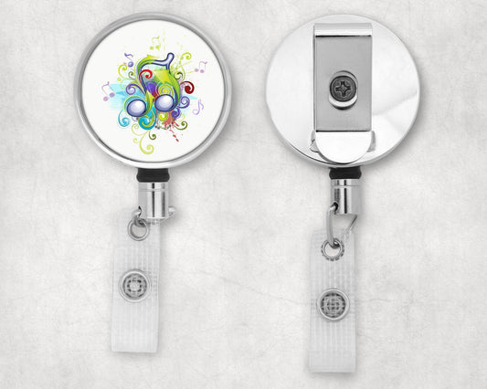 Music Notes Art Badge Reel