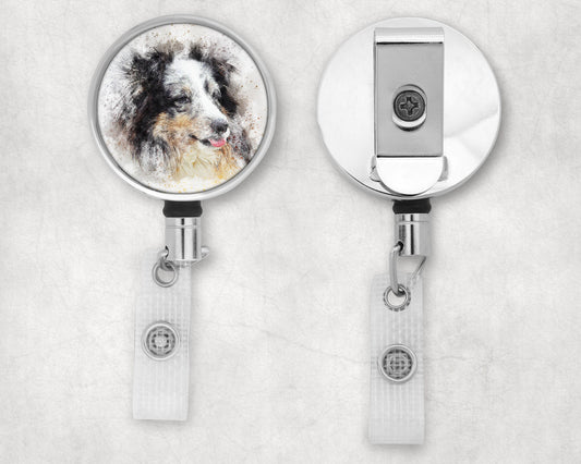 Sheltie Dog Art Badge Reel