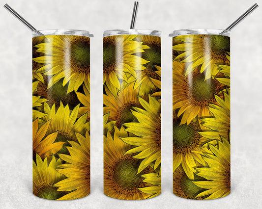 Sunflower Art 20oz Skinny Tumbler - Stainless Steel