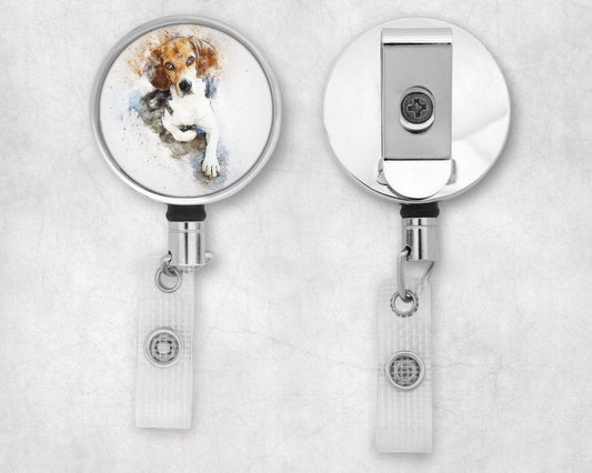 Beagle Art Badge Reel